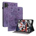 For Lenovo Legion Y700 2025 Butterfly Rose Embossed Leather Tablet Case(Purple) - 1