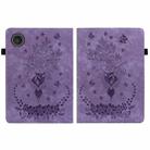 For Lenovo ZhaoYang K10C 10.1 inch Butterfly Rose Embossed Leather Tablet Case(Purple) - 2