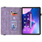 For Lenovo ZhaoYang K10C 10.1 inch Butterfly Rose Embossed Leather Tablet Case(Purple) - 3