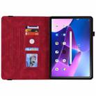For Lenovo ZhaoYang K10C 10.1 inch Butterfly Rose Embossed Leather Tablet Case(Red) - 3