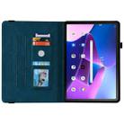 For Lenovo ZhaoYang K10C 10.1 inch Butterfly Rose Embossed Leather Tablet Case(Dark Blue) - 3
