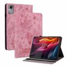 For Lenovo Idea Tab 11 / Xiaoxin Pad 2025 Butterfly Rose Embossed Leather Tablet Case(Pink) - 1