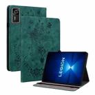 For Lenovo Legion Y700 Gen 4 Butterfly Rose Embossed Leather Tablet Case(Green) - 1