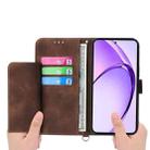 For OPPO A3 Pro 5G Skin Feel Flowers Embossed Wallet Leather Phone Case(Brown) - 3