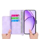 For OPPO A3 4G / 5G / A3X 4G / 5G India Skin Feel Flowers Embossed Wallet Leather Phone Case(Purple) - 3