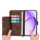 For OPPO A3 4G / 5G / A3X 4G / 5G India Skin Feel Flowers Embossed Wallet Leather Phone Case(Brown) - 3