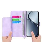 For OPPO Reno13 F 4G / 5G Skin Feel Flowers Embossed Wallet Leather Phone Case(Purple) - 3