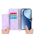 For OPPO A5 PRO 5G Global Skin Feel Flowers Embossed Wallet Leather Phone Case(Purple) - 3