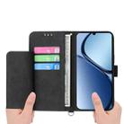 For OPPO A5 PRO 5G Global Skin Feel Flowers Embossed Wallet Leather Phone Case(Black) - 3