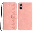 For Honor 50 Seven Butterflies Embossed Leather Phone Case(Pink) - 1