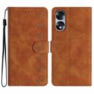 For Honor 70 Seven Butterflies Embossed Leather Phone Case(Brown) - 1