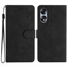 For Honor 70 Seven Butterflies Embossed Leather Phone Case(Black) - 1