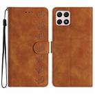 For Honor X8 / X30i Seven Butterflies Embossed Leather Phone Case(Brown) - 1