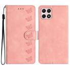 For Honor X8 / X30i Seven Butterflies Embossed Leather Phone Case(Pink) - 1