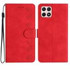 For Honor X8 / X30i Seven Butterflies Embossed Leather Phone Case(Red) - 1