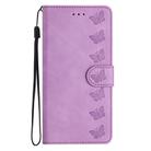 For Honor 200 Seven Butterflies Embossed Leather Phone Case(Purple) - 2