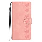 For Honor 200 Pro Seven Butterflies Embossed Leather Phone Case(Pink) - 2