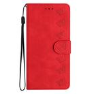 For Honor 200 Pro Seven Butterflies Embossed Leather Phone Case(Red) - 2