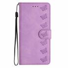 For Honor 200 Pro Seven Butterflies Embossed Leather Phone Case(Purple) - 2