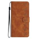 For Honor Magic7 Pro Seven Butterflies Embossed Leather Phone Case(Brown) - 2