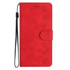For Honor Magic7 Seven Butterflies Embossed Leather Phone Case(Red) - 2