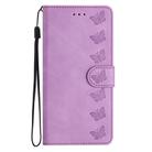 For Honor Magic7 Seven Butterflies Embossed Leather Phone Case(Purple) - 2