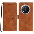 For Honor X9C Seven Butterflies Embossed Leather Phone Case(Brown) - 1