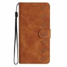 For Honor 400 Global 156.5mm Seven Butterflies Embossed Leather Phone Case(Brown) - 2