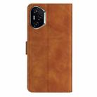 For Honor 400 Global 156.5mm Seven Butterflies Embossed Leather Phone Case(Brown) - 3