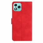 For Honor 400 Lite Global Seven Butterflies Embossed Leather Phone Case(Red) - 3