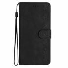 For Honor 400 Lite Global Seven Butterflies Embossed Leather Phone Case(Black) - 2