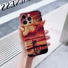 For iPhone 14 Plus Precise Hole Oil Painting Pattern PC Phone Case(Sunset) - 1