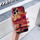 For iPhone 14 Pro Precise Hole Oil Painting Pattern PC Phone Case(Sunset) - 1