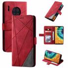 For Huawei Mate 30 Pro Skin Feel Splicing Horizontal Flip Leather Case with Holder & Card Slots & Wallet & Photo Frame(Red) - 1