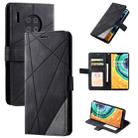 For Huawei Mate 30 Pro Skin Feel Splicing Horizontal Flip Leather Case with Holder & Card Slots & Wallet & Photo Frame(Black) - 1