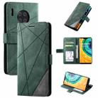 For Huawei Mate 30 Pro Skin Feel Splicing Horizontal Flip Leather Case with Holder & Card Slots & Wallet & Photo Frame(Green) - 1