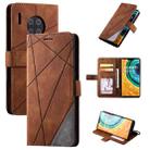 For Huawei Mate 30 Pro Skin Feel Splicing Horizontal Flip Leather Case with Holder & Card Slots & Wallet & Photo Frame(Brown) - 1