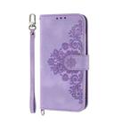 For Realme 13 Pro / 13 Pro+ Global Skin-feel Flowers Embossed Wallet Leather Phone Case(Purple) - 2