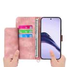 For Realme 13 Pro / 13 Pro+ Global Skin-feel Flowers Embossed Wallet Leather Phone Case(Pink) - 3