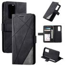 For Huawei P40 Skin Feel Splicing Horizontal Flip Leather Case with Holder & Card Slots & Wallet & Photo Frame(Black) - 1