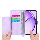 For Realme 13+ Skin-feel Flowers Embossed Wallet Leather Phone Case(Purple) - 3