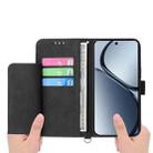 For Realme C75 / Realme 14x Skin-feel Flowers Embossed Wallet Leather Phone Case(Black) - 3