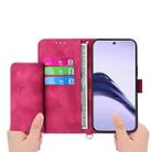 For Realme 14 Pro Skin Feel Flowers Embossed Wallet Leather Phone Case(Wine Red) - 3