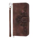 For Realme 14 / Realme P3 5G Skin-feel Flowers Embossed Wallet Leather Phone Case(Brown) - 2