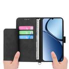 For Realme 14 / Realme P3 5G Skin-feel Flowers Embossed Wallet Leather Phone Case(Black) - 3