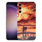 For Samsung Galaxy S23 5G Precise Hole Oil Painting Pattern PC Phone Case(Sunset) - 1