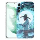 For Samsung Galaxy S22+ 5G Precise Hole Oil Painting Pattern PC Phone Case(Thinker) - 1