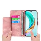 For Huawei nova 14 Ultra Skin Feel Flowers Embossed Wallet Leather Phone Case(Pink) - 3