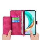 For Huawei nova 14 Pro Skin Feel Flowers Embossed Wallet Leather Phone Case(Wine Red) - 3