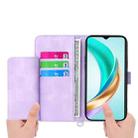 For Huawei nova 14 Skin Feel Flowers Embossed Wallet Leather Phone Case(Purple) - 3